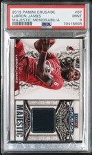 2013-14 Panini Crusade Majestic LeBron James Game Used Patch #'d /199 PSA 9