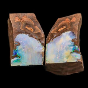 39 x 41m Boulder Opal Split Specimen, Natural Solid Australian Opal Rough - Picture 1 of 5