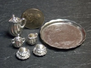 Dollhouse Miniature Coffee Tea Set 8 pcs 1:12 inch scale B248 Dollys Gallery - Picture 1 of 3