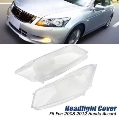 Pair Headlights Headlamp Lens Cover For 2008 2009 2010 2011 2012 Honda Accord Foto 1 de 4