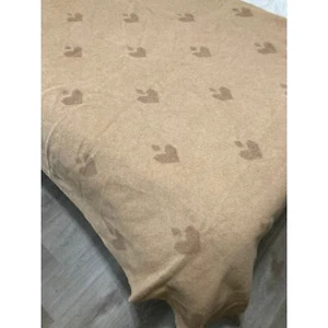 Vintage Herz Muster Fleece Überwurf Decke 80 x 58" Beige - Bild 1 von 8