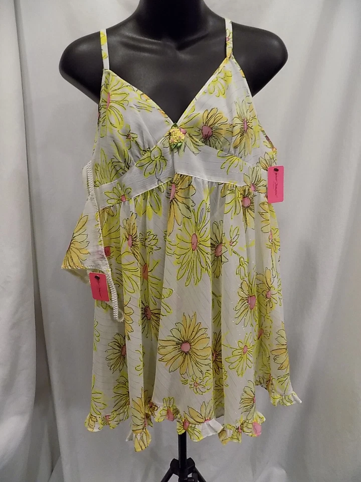 Новый с Ярлыками BETSEY JOHNSON Intimates Daisy полу чистый Cami и стринги комплект Sz M (352) - Изображение 1 из 3