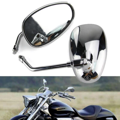 Chrome Motorcycle Rear-View Side Mirrors For Yamaha V Star 1300 1100 950 650 250 - Image 1 of 4
