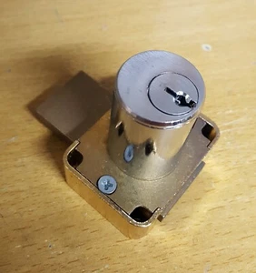 National C8148 1 1/8" 26D Drawer Door Lock Cabinet Deadbolt Satin Chrome - Picture 1 of 3