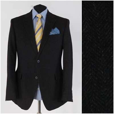 Mens Blazer 46R UK Size PIERRE CARDIN Herringbone Brown Wool Sport Coat Jacket - Image 1 of 4