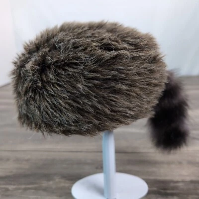 De colección Davy Crockett Coonskin Coonskin Gorra Mapache Zorro Piel Real Juvenil Vestir Foto 1 de 4
