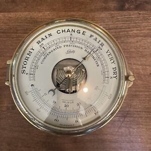 Vintage Schatz Brass Ships Compensated Precision Barometer/Thermometer- Germany