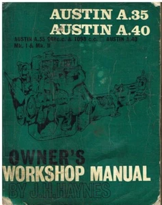 AUSTIN A35 A40 (Mk1 & Mk2) SALOON COUNRYMAN 1956-67 OWNERS WORKSHOP MANUAL - Picture 1 of 1