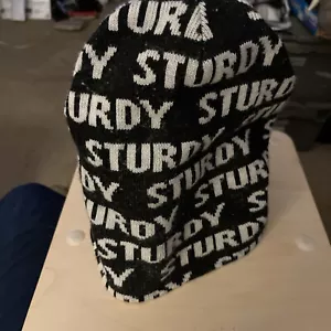 Gorro Grueso Negro Cálido Tejido Liso Sombrero Con “RESISTENTE” En Letras Blancas Hombres Mujeres - Imagen 1 de 11