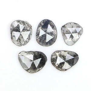 1.35 Ct Natural Loose Slice Cut Diamond 6.60 MM Salt And Pepper Diamond LQ3146 - Picture 1 of 8