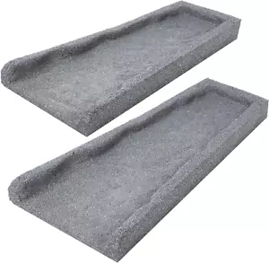 2 Pack Rubber Downspout Splash Block Rain Gutter down Spout Drain Trays Gray - Picture 1 of 7