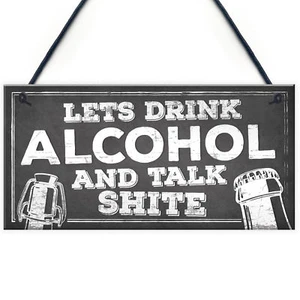 Novelty Funny Alcohol Sign Gin Vodka Beer Gift Friend Man Cave Home Bar Plaque - Picture 1 of 9