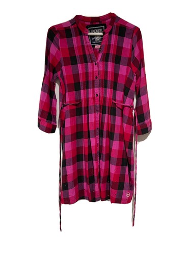 UNDERCOVER Abito rosa Victoria’s Secret cotone con bottoni a quadri rosa viola manica 3 4 S