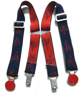 SPACE AGE VINTAGE BABY SUSPENDERS rocket ship jet atomic era 60s scifi straps 1C - Picture 1 of 5