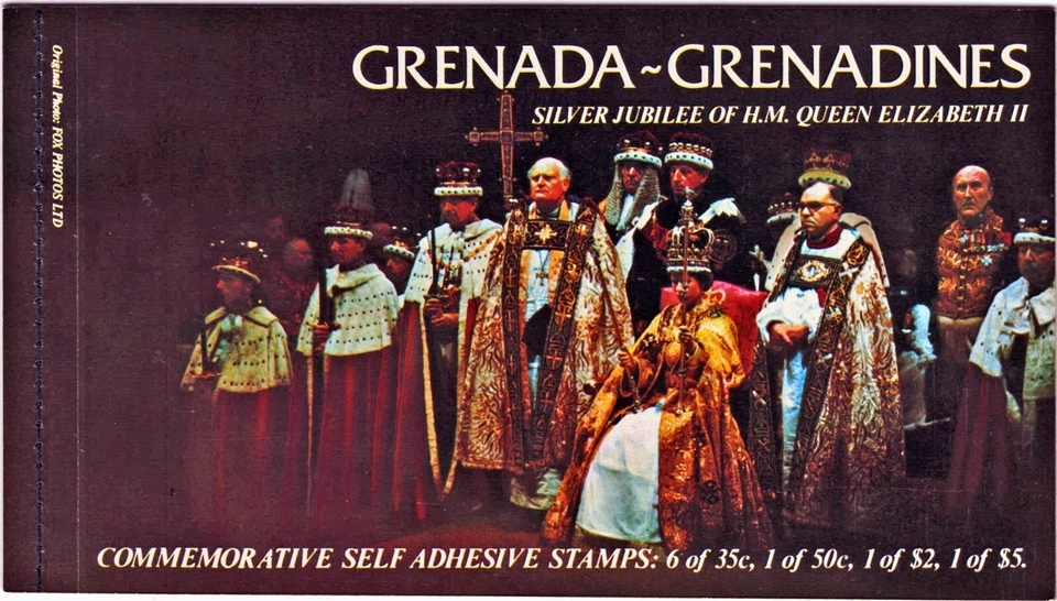 Гренада Гренадины 1977 Серебряный Юбилейный Полный Самоклеящийся Буклет - Изображение 1 из 1