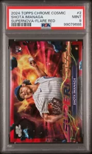 2024 Topps Chrome Cosmic Shota Imanaga Cubs SSP Supernova Red Flare #'d/5 PSA 9 - Picture 1 of 4