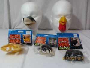 Maschera Naso Animale Mini Maschere Squalo/Gallo/Cane/Balena/Pantera - Foto 1 di 10