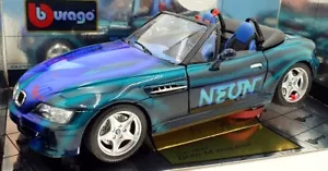 Burago scala 1/18 pressofuso 3349 - BMW M Roadster Lady Neon - blu/verde - Foto 1 di 6