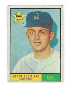 Chuck Schilling Rookie  Star Gradable Topps 1961 #499 (8036)