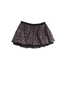 Justice Girl’s Black, Pink , Silver Sequin Mini Skirt Size 18 - Picture 1 of 3