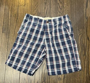 Hollister Bermuda Shorts Herren 28 kariert weiß blau rot Baumwolle " - Bild 1 von 5