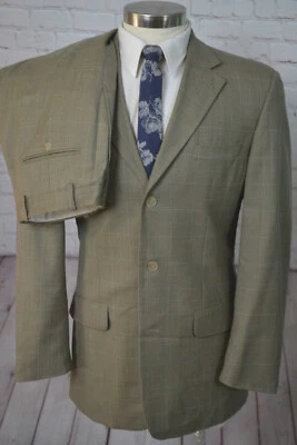 LINEA UOMO Mens Brown Check Wool Classic 2 Piece Suit 40L Jacket 32x30 Pant - Image 1 of 4
