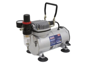 Sealey Mini Air Brush Compressor With Air Filter Regulator Oil-Free AB900 - Picture 1 of 8