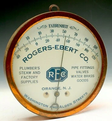 TERMÓMETRO PUBLICITARIO VINTAGE ESSEX COUNTY NUEVA JERSEY NARANJA PLOMERÍA HECHO EN EE. UU. Foto 1 de 4
