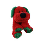 Ty Pluffies Jingles the Dog red green puppy Christmas beanbag plush stuffie