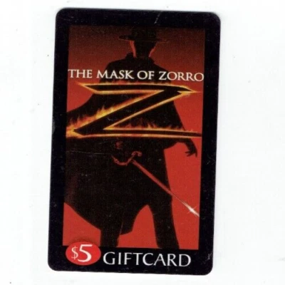 Blockbuster Gift Card 1998 Mask of Zorro - Movie - Collectible - No Value - Image 1 of 2