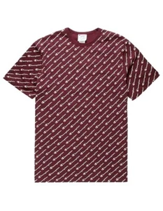 CHAMPION Heritage Spell Out All-Over Logo Crew Neck Tee Shirt, Maroon Herren L - Bild 1 von 3