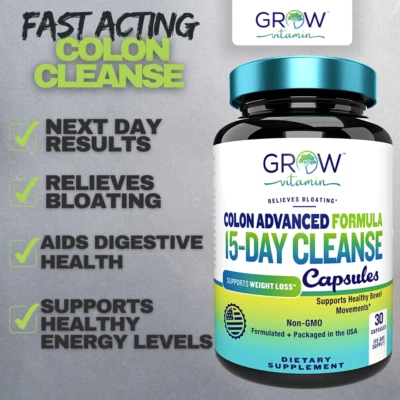 FAST ACTING  Colon 15 Day Quick Cleanse - Supports Detox & Increased Energy - Image 1 of 4