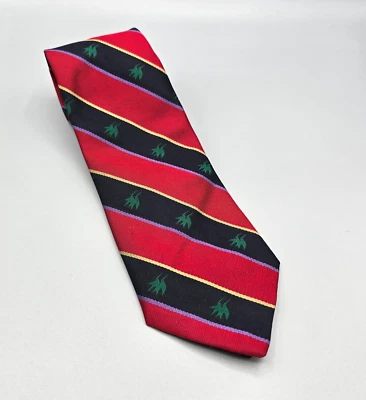 Robert Talbott 领带红色黑色条纹蜂鸟城堡松树 56.5L 3.5W — 第 1/4 张图片