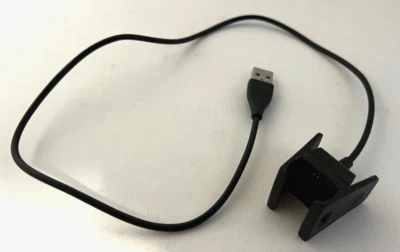 Cable de carga USB cargador Fitbit Charge 2 genuino usado solo OEM negro *B2 Foto 1 de 3