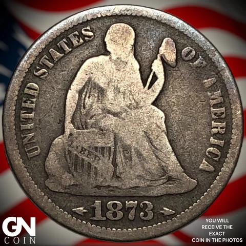 1873 Seated Liberty Dime Q8145 Cover