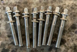 (8) VNTG SLINGERLAND 1.5" DRUM TENSION RODS SNARE TOM 1970’s w/ WASHERS *NICE* - Picture 1 of 4