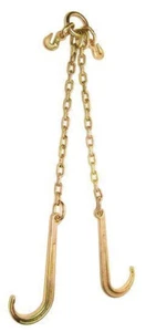 G70 15" J-Hook V-Bridle 24" WRECKER TOW TRUCK Rollback Car Carrier Tow Chain - Imagen 1 de 5