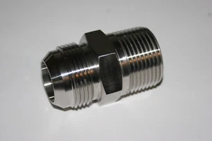 1" Male SAE 37° Flared x 1" MNPT 316ss Male Connector Fitting SSP J16C - Picture 1 of 5