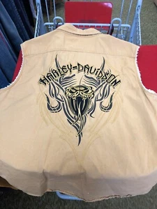 Harley Davidson Mens Vest Graphic on Back 100% Cotton (carhart  Color) Size L - Picture 1 of 3