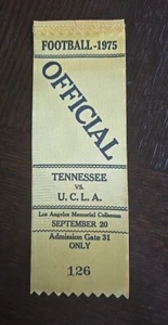 UCLA 1975 cinta/credencial oficial de fútbol americano vs. Tennessee - Imagen 1 de 1