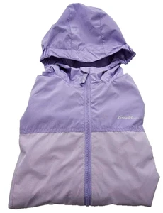 Eddie Bauer Girls Jacket Large (14/16) Purple Full Zip Hooded Windbreaker - Picture 1 of 8