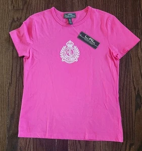 NUEVO CON ETIQUETAS LAUREN RALPH LAUREN Rosa Fucsia Frambuesa Blusa Top Camisa Talla M - Imagen 1 de 5