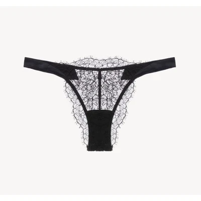 $295 La Perla Bragas Encaje Seda Ropa Interior Brasileña Negro Calzoncillo US M Lencería Foto 1 de 4