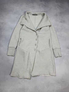 Transit Par Such Womens Jacket Wool Coat Beige White Buttons Size 4/XL - Picture 1 of 17