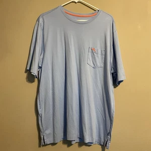 Tommy Bahama Bali Skyline Short Sleeve Embroidered Pocket T-shirt Men's Lg Blue - Picture 1 of 13