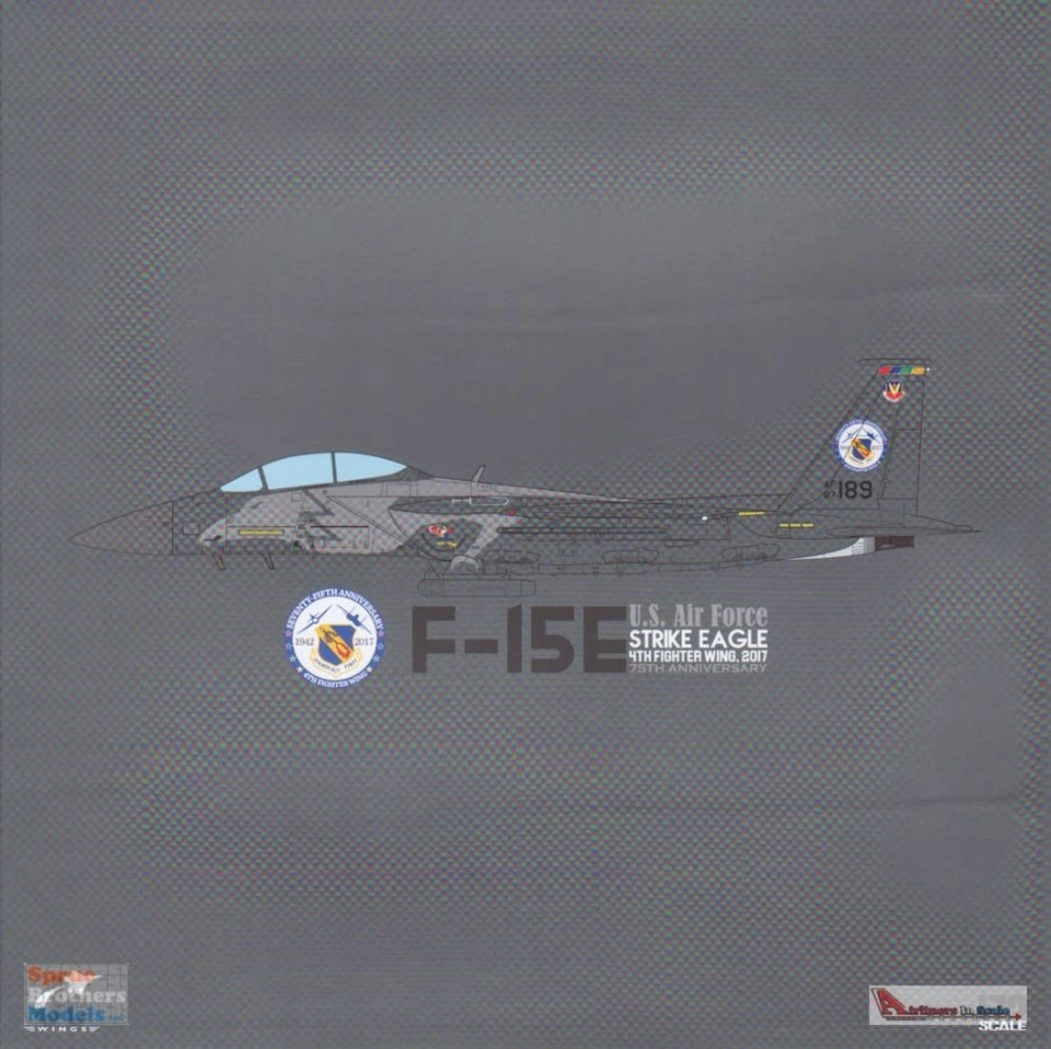 F-15e U.S. Air Force Strike Eagle Plane 75th Anniv. 1/72 Jc Wings Jcw-72-F15-014