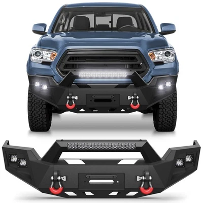 Steel Front Bumper with 18W LED Lights For 2016-2023 Toyota Tacoma 3rd Gen - Image 1 of 4