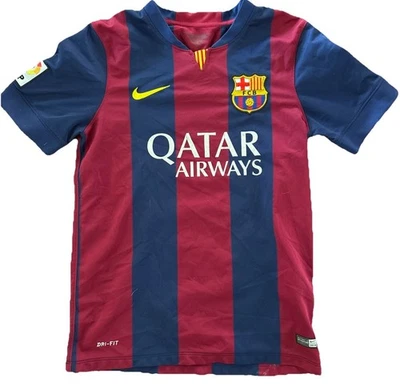 ⚽耐克足球衬衫 FC 巴塞罗那主场足球球衣 2014/15 巴萨,男孩 L 码 — 第 1/4 张图片