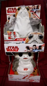 2 Hasbro Disney 2017 Working Star Wars Porgs- Action Plush Porg And Smaller Porg - Picture 1 of 9