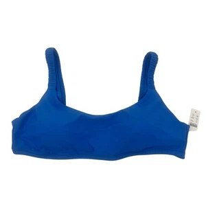Bikini top donna J.Crew scrunchie strap collo quadrato XL blu reggiseno sportivo nuovo - Foto 1 di 11